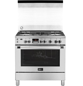 Zanussi Taste Max Digital Gas Cooker, 90 cm, 5 Burners, Stainless- ZCG92686XA - 490