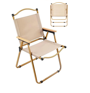 Metal Chair - Tiger - Foldable Large Fabric with Wooden Legs
