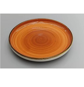 Individual round porcelain plate Danny Home with honey swirl design Dimensions 25 × 25 × 3 cm CZT03-12

