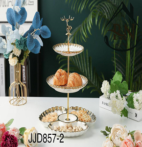 3-Tier Porcelain Stand Colorful Code JJD857-2
