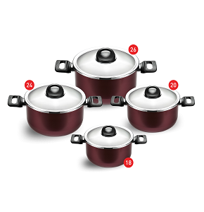 Zahran Armetal Tefal Cookware Set – 4 Pots (18-20-24-26 cm)


