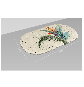 Bath Lux Beige Tropical Floral Pattern Toilet Mat 45cm * 75cm