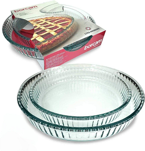 2-Piece Borcam Heat-Resistant Glass Oven Tray Set (26–32cm)
