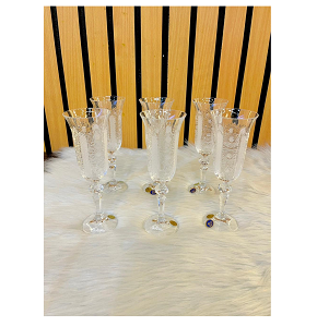 Laura's Assorted Engraved Glass Set (500, 501, 505, 540) 6 Pieces 62430