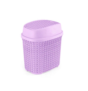 Al Hilal and Al Najma Silver Plastic Rattan Trash Bin.
