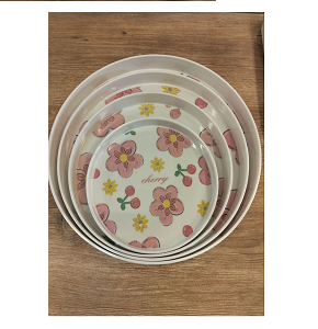 Melamine Tray Set 4-Piece Round - abdo - 32-1