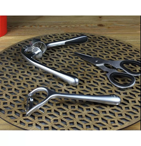 Scissors, Garlic Press, Potato Grater, Stainless Steel, Spanish Made
