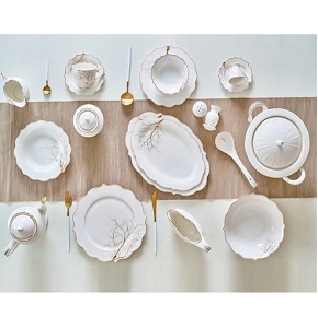 Dining Set 113 Pieces with Various Designs and Colors Model Autumn Trees, Code 17A332
