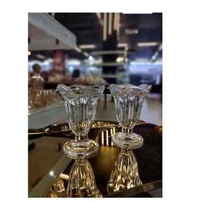 Living Home glass ice cream bowl, set of 2 pieces, luxurious and inspired by the beauty of a blooming flower