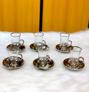 2M Teacup Set 12 pcs - Plate Incense Platinum

