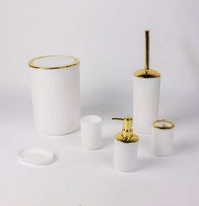 Elegant white bathroom accessories set

