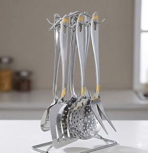 Serving Set with Stand, 7 Pieces, Gold – Egypt Home
