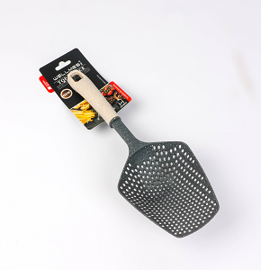 Wellmes Heavy-Duty Slotted Flat Silicone Spatula with Plastic Handle
