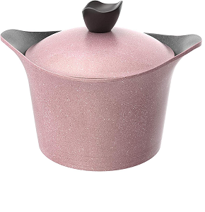 18 cm Tulip Granite pot, pink marble.