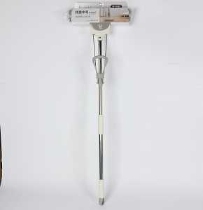 MOP with Manual Handle for Suction and Squeezing Water, Equipped with Extension Arm, White and Gray