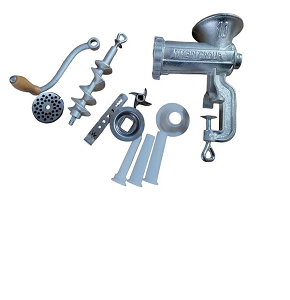 Manual meat grinder size 10 with an ideal size combining efficiency and ease of use for better control during grinding

