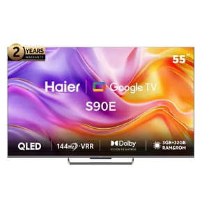 Haier TV 55-Inch 4K QLED UHD Smart Built-in Receiver H55S90EU
