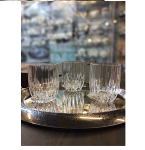 Living Home Glass Cup Set, 6 Pieces – Features a beveled vertical design with modern elegance and a thick base. LXZS0618

