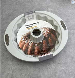 Danny Home silicone cake mold round flower shape with two handles DH3406-STONE WHITE

