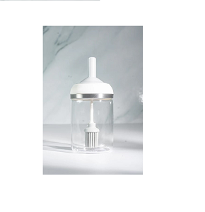 Glass oil bottle with lid and special distribution brush white color SK-7243

