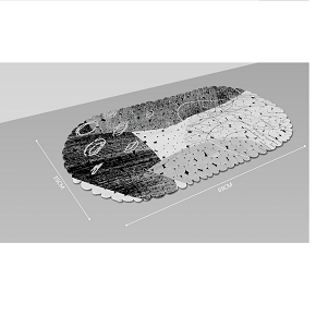 Bath Luxe Grey and White Bathroom Mat 45cm * 75cm