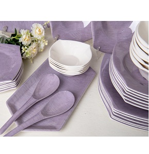 Melamine set 38 pcs square purple
