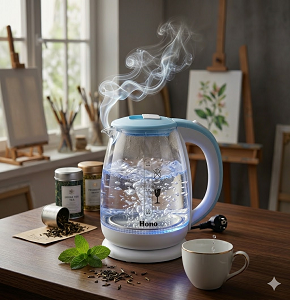 HOHO Glass Electric Kettle, 1.8L, 1500W, Stainless Steel
