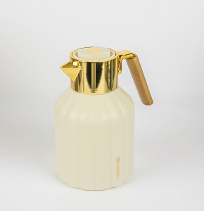 Faceted thermos with golden pattern, 1 L capacity
