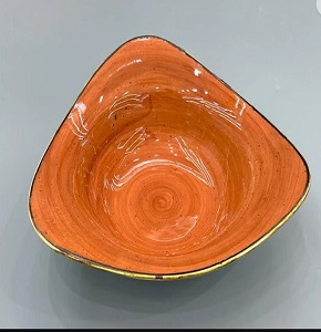 Individual porcelain plate Danny Home with artistic honey colors and gilded frame Dimensions 25 × 25 × 8 cm CZT03-145


