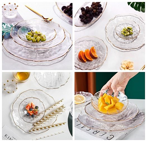 Glass Serving Set 3 pcs Gold Letter White (Abdo-100-101-102)
710900013