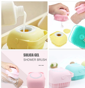 Home Care Silicone Bath Sponge with Container and Handle, Model 8-326.
