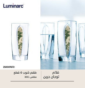 Set of 6 Flam Toujan Green Glasses – Luminarc
