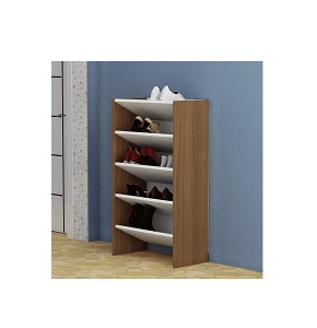 Modern Shoe Rack RETRO AGENCY 100 cm white×wooden RA-S17
