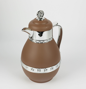 Thermos with silver pattern, 1 L capacity
