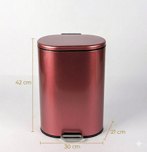 Trash bin 12 liters - pink on black - hydraulic open
