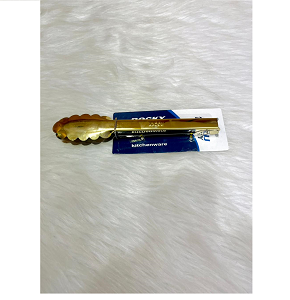 ROCKY Food Tong Leaf Shape Small, Stainless golden