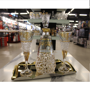 Crystal Sherbet Set Madrid Corner Flower
