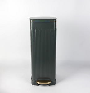 Trash bin 30 liters - dark lead gray with gold - hydraulic open
