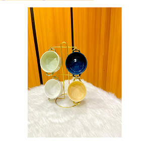 Dream Lotus Soup Mug Set 4 pcs – Artichoke Stand Gold 2044
