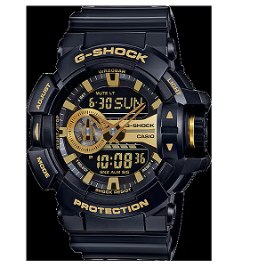 Casio Men's Black Dial Silicone Band Watch - GA-400GB-1A9DR