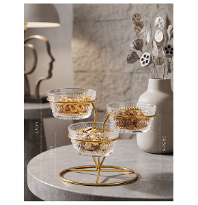 Jelly and Ice Cream Set, 4 Pieces with Elegant Metal Holder, Modern Space-Saving Design, Durable Material, Easy to Clean – Dimensions: 24 × 10.7 × 17.5 cm