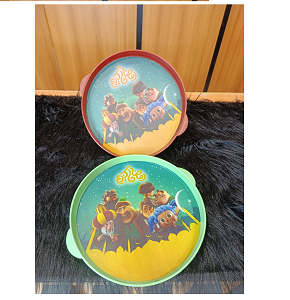 ALTAWFEK Serving Tray Melamine, Round, Ramadan Drawings TWFKRT