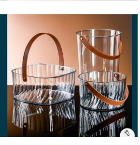 Acrylic Basket with Leather Handle - ch -a1-768