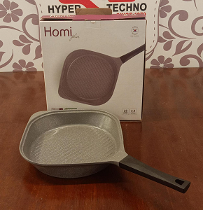 28cm Diecast Square Grill Gray Homi Plus
