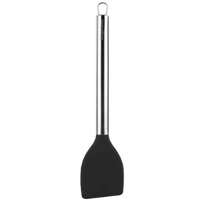 Silicone spatula spoon with stainless steel handle, heat-resistant and ideal for non-stick cookware, made in Spain
