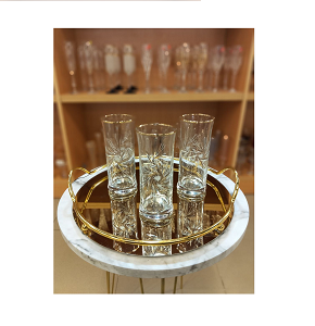 2M fan gilded 6 pieces saucer set

