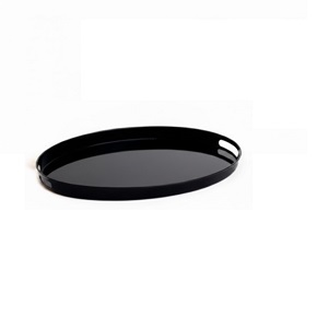 Home Plus Melamine Oval Serving Tray 45 cm – Black (BPA Free – Microwave Safe)6222019243580

