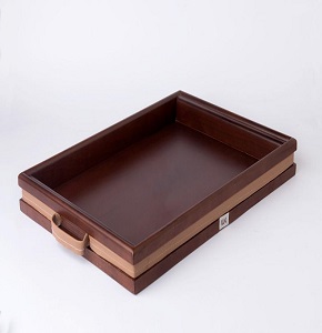 Wooden Handle Serving Tray, Dark Brown (6-3) - 158033
