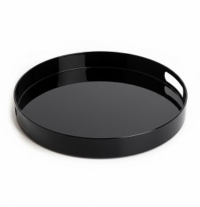 Home Plus Melamine Round Serving Tray 40 cm – Black 6222019243528

