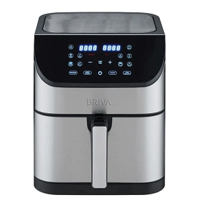 BRIVA Air Fryer 6L, 1500W Digital, Silver*Black AF1500-BH213